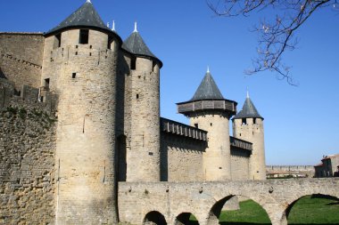 View at the Carcassonne castle, France clipart