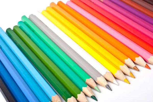 Řada barevných tužek — Stock fotografie