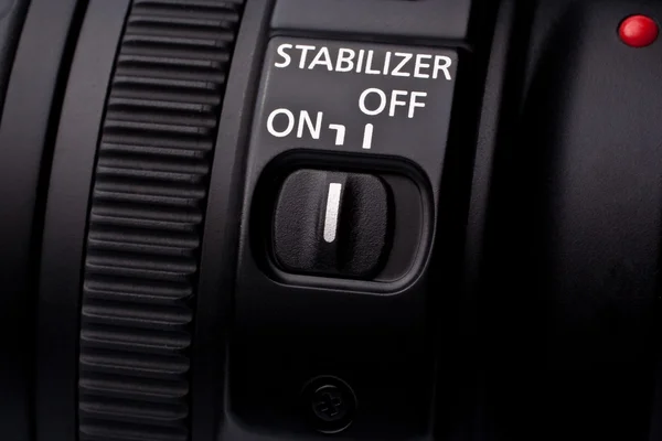 Interruptor de estabilização da lente — Fotografia de Stock
