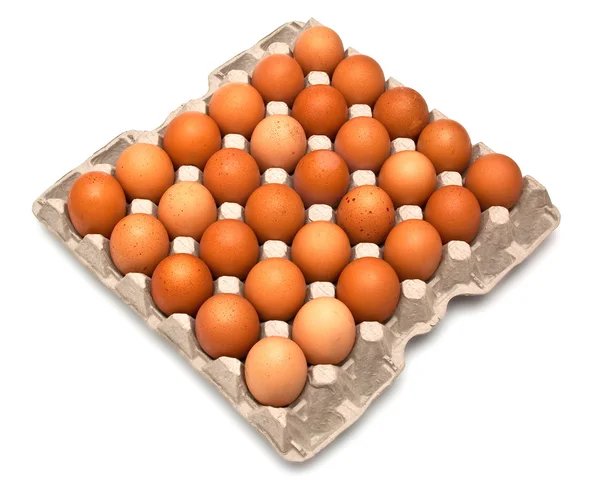 Ovos em caixa de cartão — Fotografia de Stock