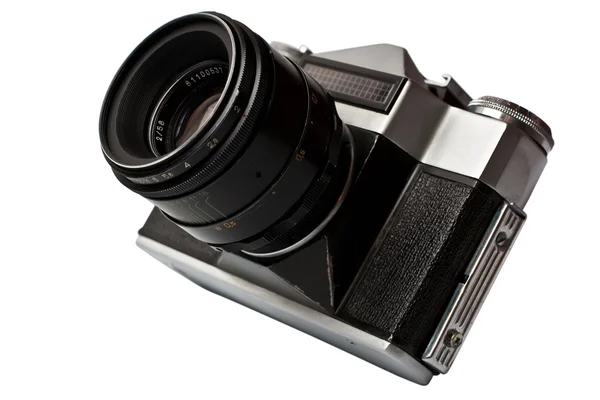 Starý Fotoaparát Izolované Bílém Pozadí — Stock fotografie