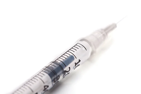 Single Syringes Isolated White — Stock Photo, Image