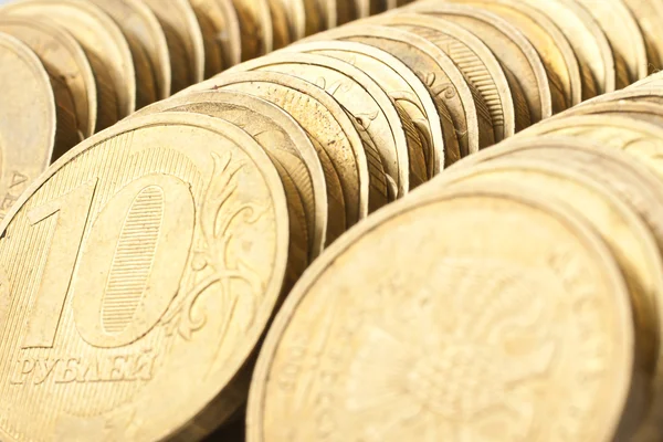 Macro shot of coins row — Stock Photo, Image