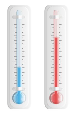 Thermometer. Hot and cold temperature. Vector. clipart