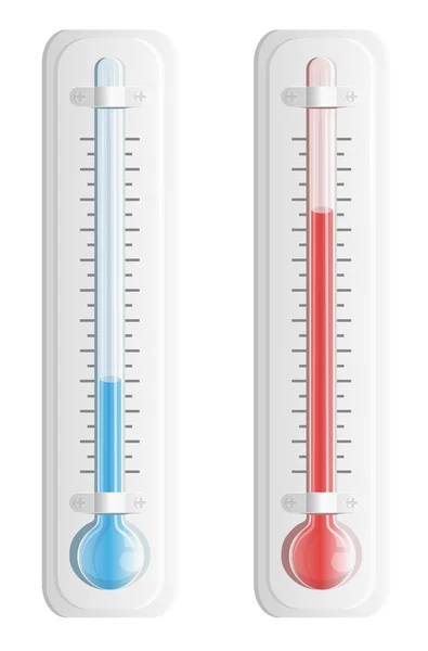 Thermometer. warme en koude temperatuur. vector. — Stockvector