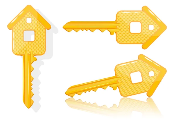 Concetto immobiliare con chiave di casa - vettore — Vettoriale Stock