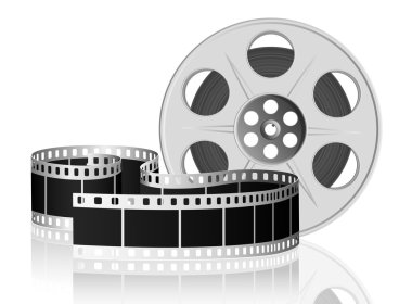 Twisted film for movie on white background. Vector Illustration. EPS10 clipart