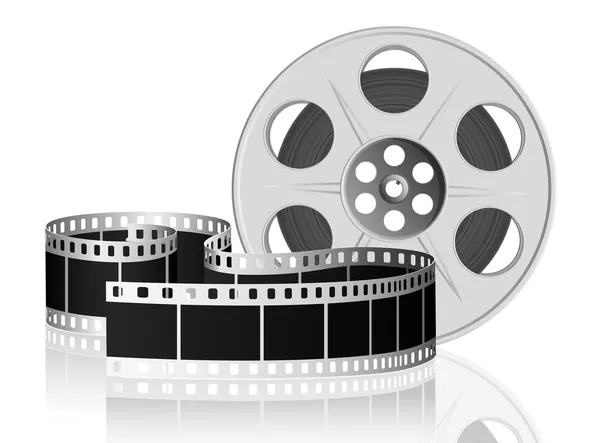 Kroucené Film Pro Film Bílém Pozadí Vektorové Ilustrace Eps10 — Stockový vektor