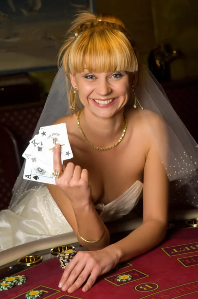 행복 한 신부 카드 놀이 — 스톡 사진