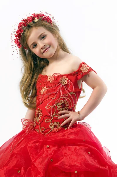 Tiener meisje in een jurk — Stockfoto