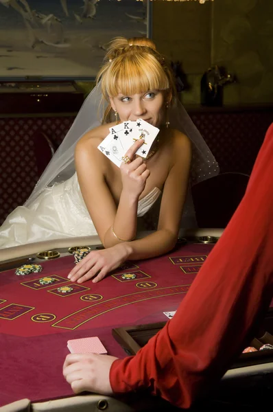 Смішні нареченої казино — стокове фото