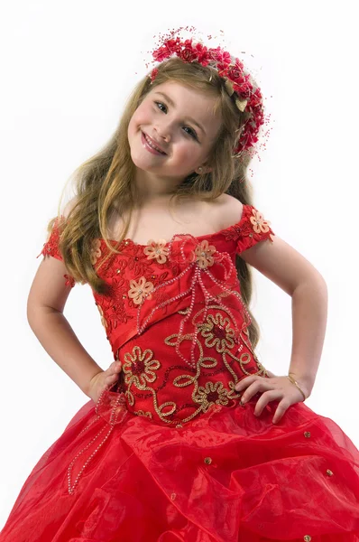 Tiener meisje in een jurk — Stockfoto