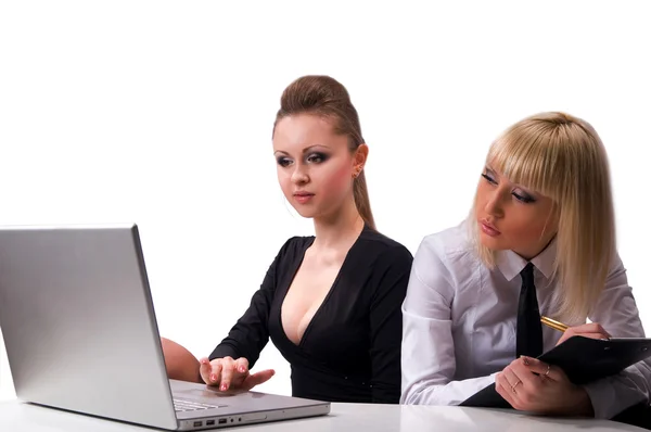 Mulheres trabalhando no laptop — Fotografia de Stock