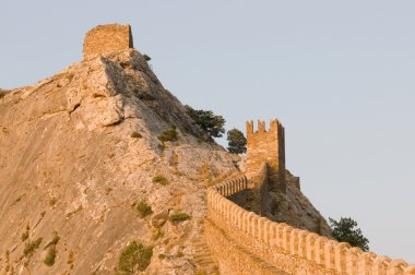 bir dağ Kırım, Ukrayna eski bir kale kalıntıları