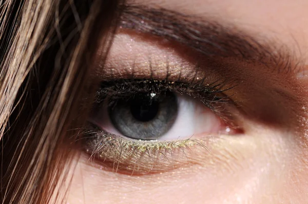 Šedá barva očí ženy — Stock fotografie