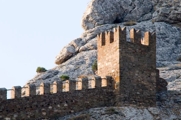 Las Ruinas Una Antigua Fortaleza Una Montaña Crimea Ucrania — Foto de Stock