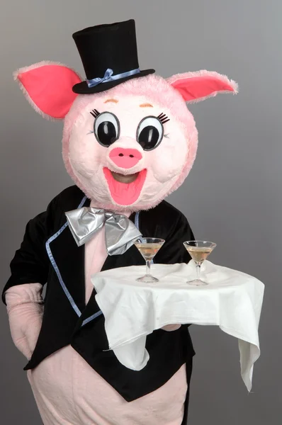 Um homem vestido de porco — Fotografia de Stock
