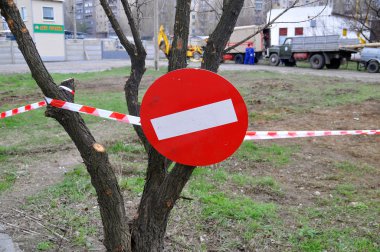 onarım işi ön planda hakkında uyarı işareti