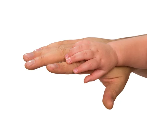 Die Hände Von Vater Mutter Und Kleinkind Schneidpfad — Stockfoto