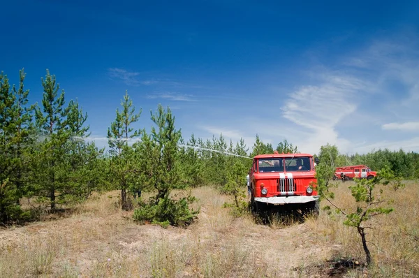 Dois carros de bombeiros — Fotografia de Stock