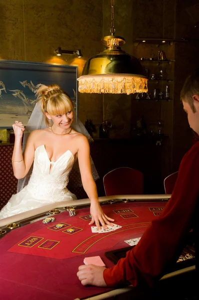 Legrační nevěsta hrací karty — Stock fotografie