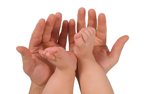 Händerna på en man och ett barn — Stockfoto
