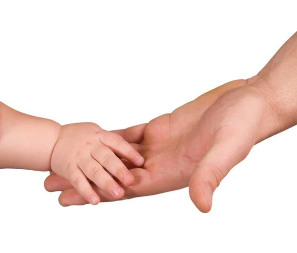 Χέρια ενός άνδρα και το παιδί — Φωτογραφία Αρχείου