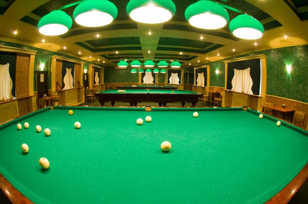 Interior space with tables for billiards — Stock Photo, Image