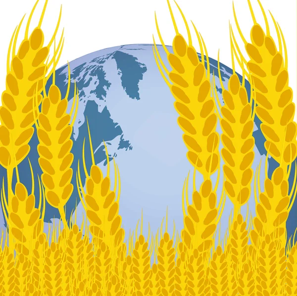 地球の土地と、小麦の耳 — ストック写真