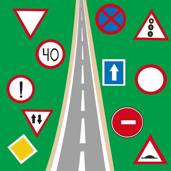 Yol ve trafik işaretleri — Stok fotoğraf