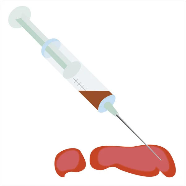 Krev v injekční stříkačky — Stock fotografie