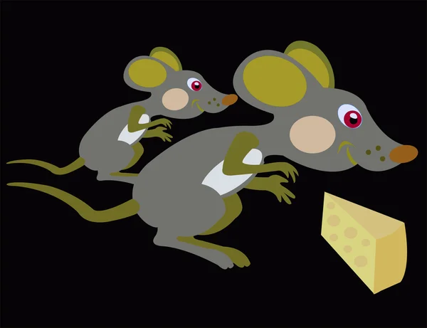 Myš a sýr — Stockový vektor