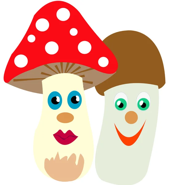 Два гриба — стоковый вектор