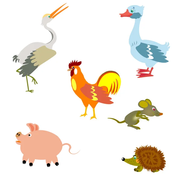 鸟类和其他动物 — 图库矢量图片