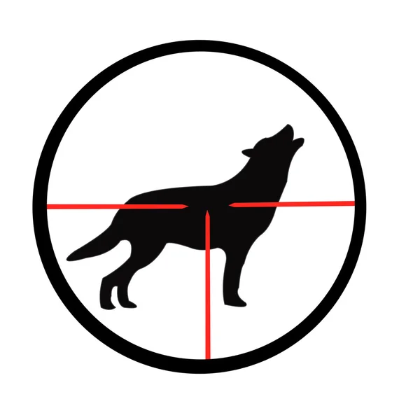 Lobo em visão óptica — Vetor de Stock