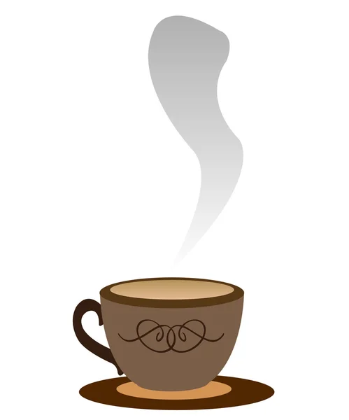 Kopp rökning kaffe — Stock vektor