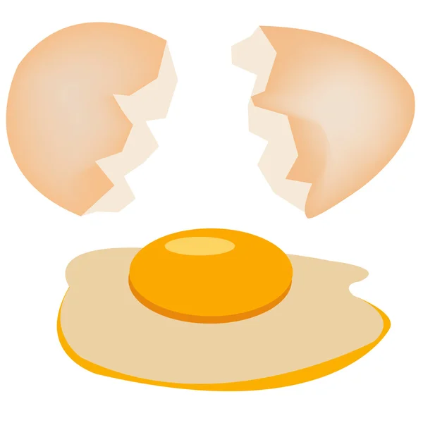 Раковина и жареные яйца — стоковый вектор