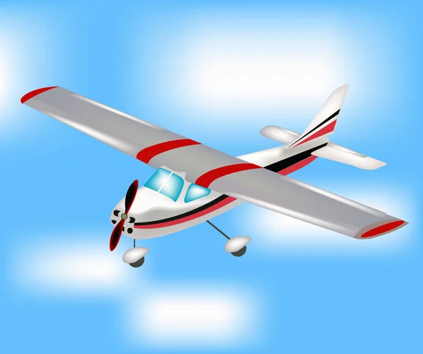 Маленький самолет, летящий в небо — стоковый вектор