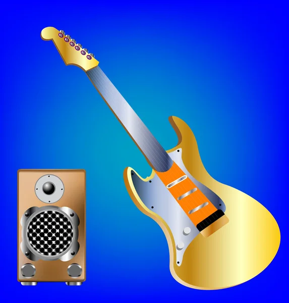 音楽ツール ギターとアンプ — ストックベクタ