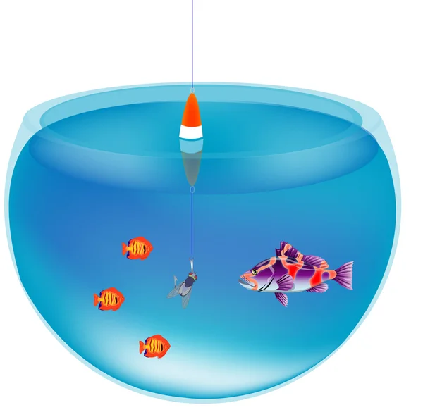 Vissen in een aquarium — Stockvector