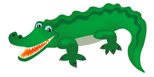 Grünes Krokodil — Stockvektor