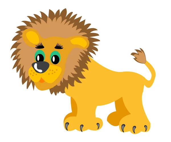Dessin Lion Animal Sur Fond Blanc — Image vectorielle