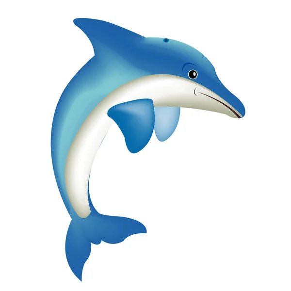 Trevlig Delfin Vit Bakgrund — Stock vektor
