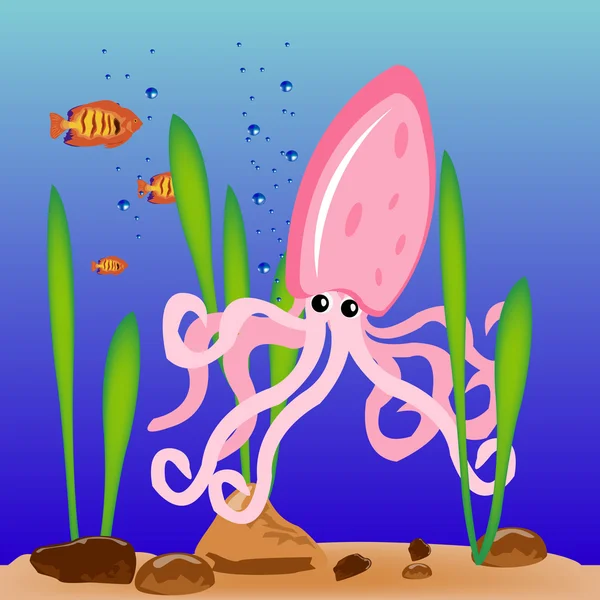 Squid a tenger napja — Stock Vector