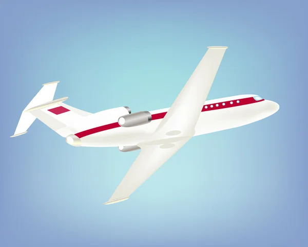 Большой пассажирский самолет в небе — стоковый вектор