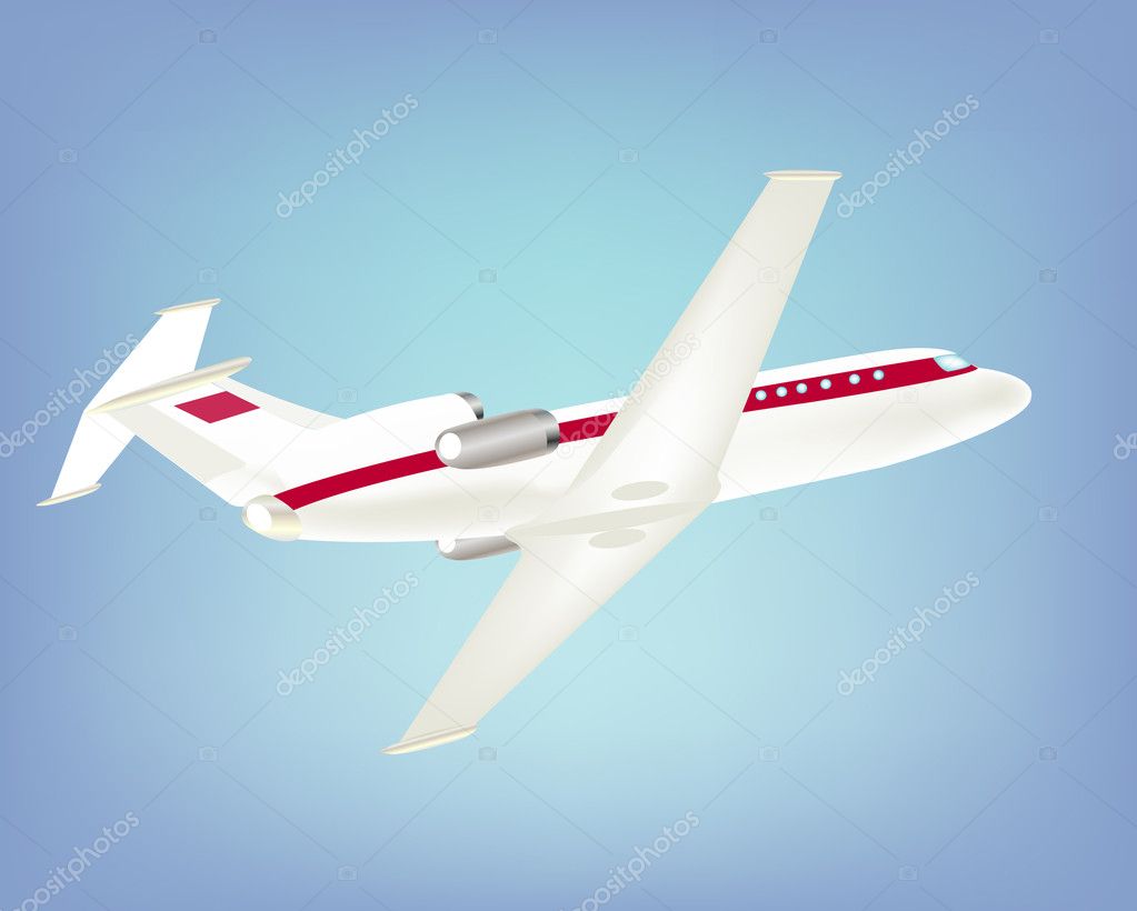 Big passenger plane in sky