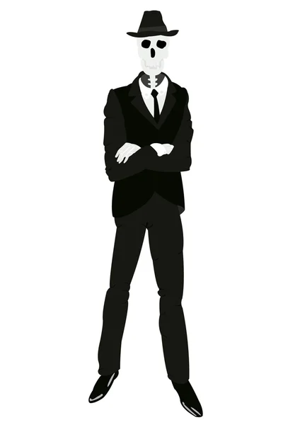 Skeleton of the person in suit — Stock Vector