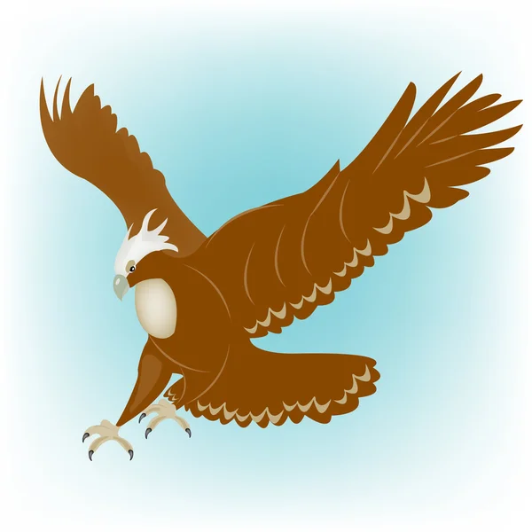 Eagle in turn blue sky — Stock Vector