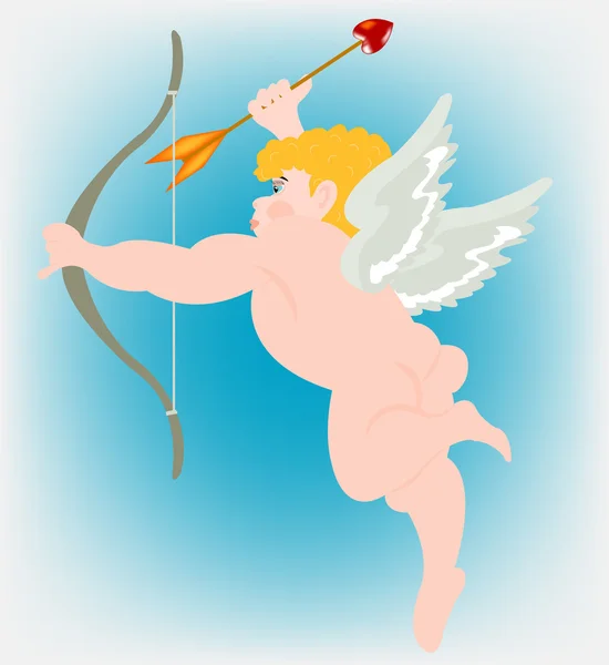 Ángel de niño con ala y dardo del amur — Archivo Imágenes Vectoriales