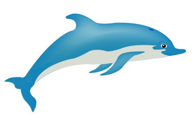 Fish dolphin on white clipart